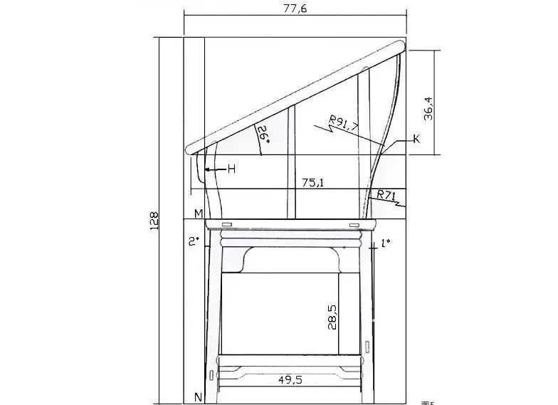 木工靠椅制作尺寸图纸图片