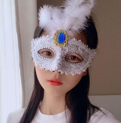 12星座专属半脸假面白羊座神秘百合花面具水瓶座孔雀面具