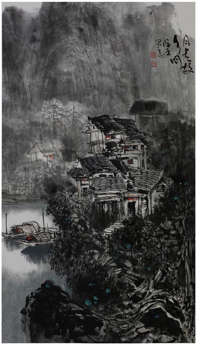 真潇洒张际才山水画作品欣赏