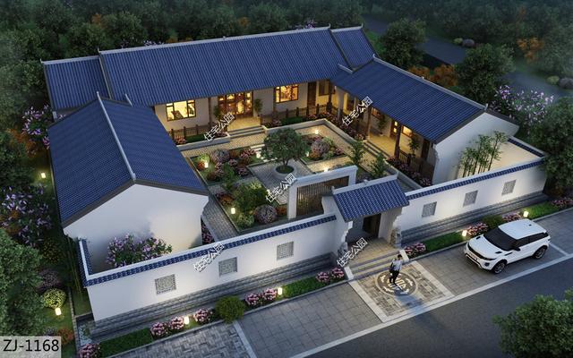 回农村老家为父母建中式三合院东西不开窗有邻居也不用怕