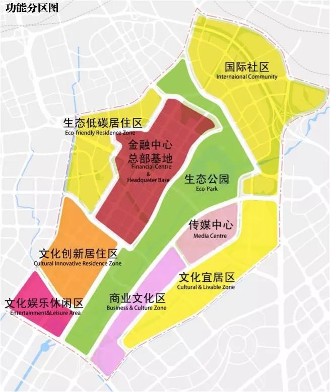 条下穿隧道及1条地下环形隧道片区规划共建6条轨道绿色创新的传媒中心