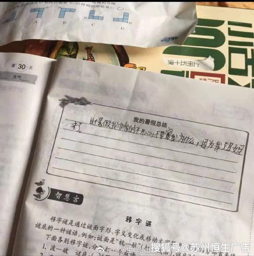 小学生作业搞笑合集-搜狐大视野-搜狐新闻