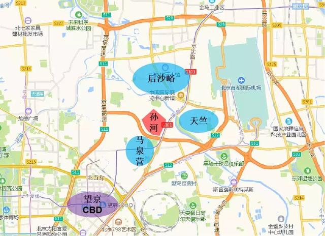 该区域坐落于北京中央别墅区中间位置,周边是后沙峪,天竺和马泉营别墅