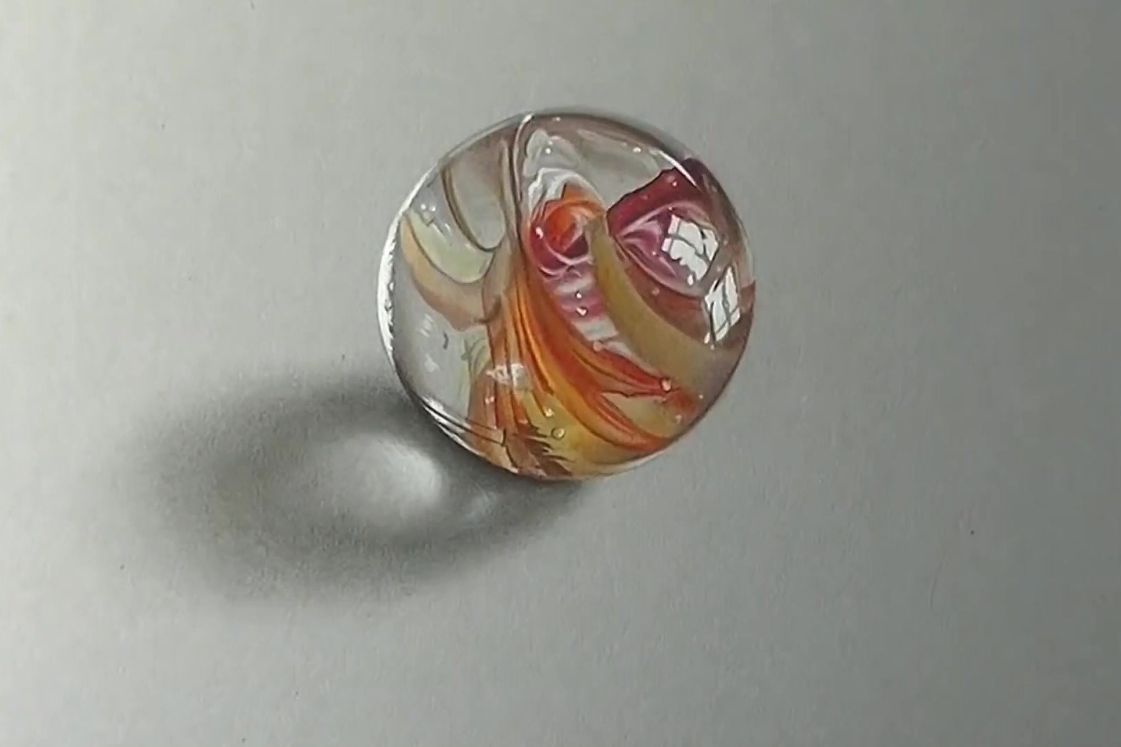 手绘绘画看大师如何绘制3d玻璃珠画技一流