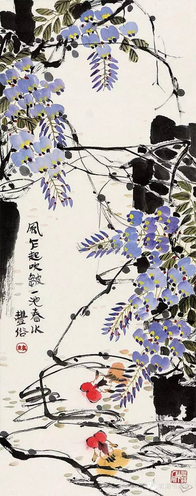 【国画】写意《紫藤小鸟》步骤画法