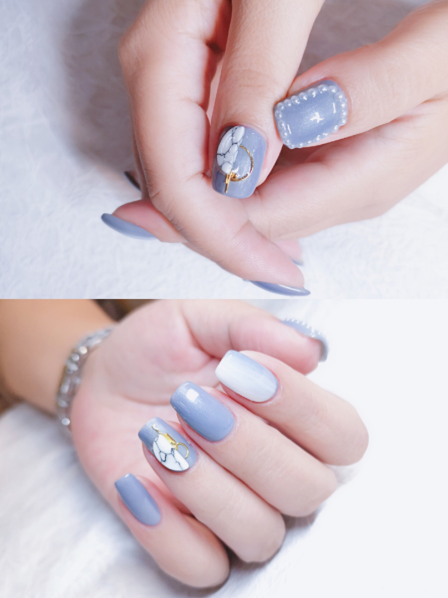 渐变 跳色款式美甲