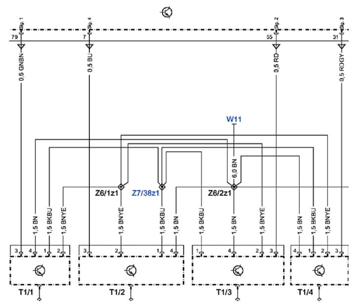 圖1點火系統電路通過電路圖可以看出,點火線圈是4根線的,其中1號針腳