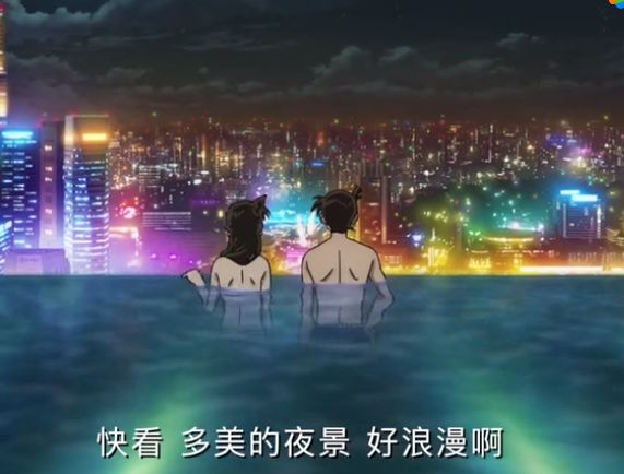 除了基德,《绀青之拳》预告中最让粉丝激动的就是新一和小兰的泳池戏