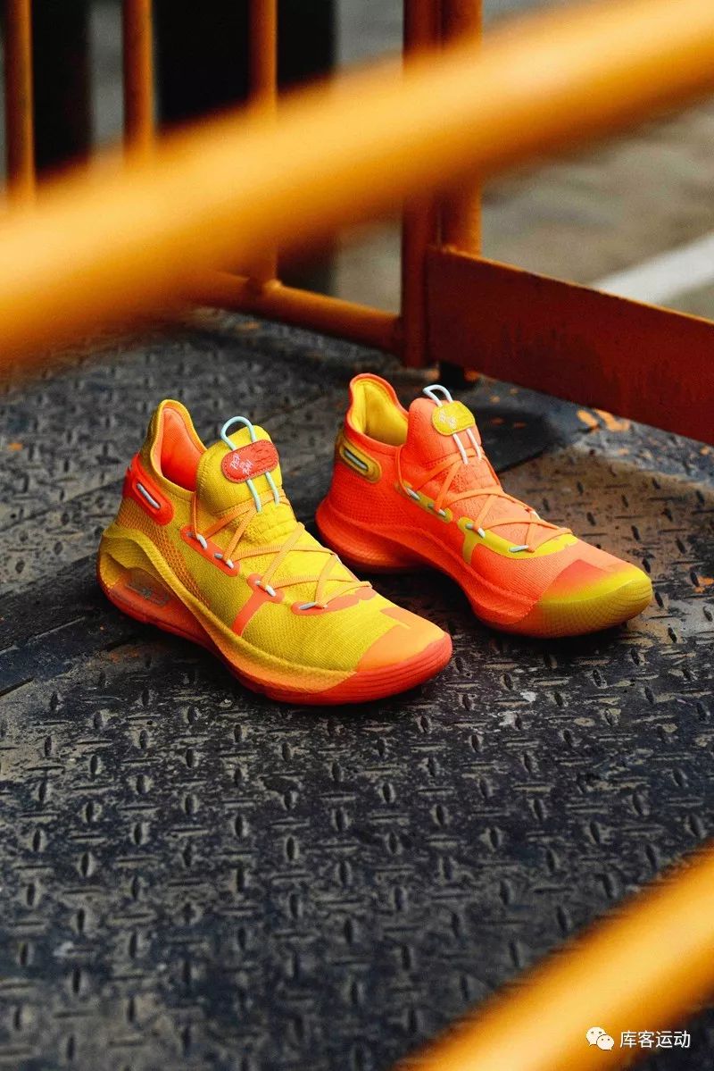 ua curry 6 rep the bay 橙黄鸳鸯配色实物图