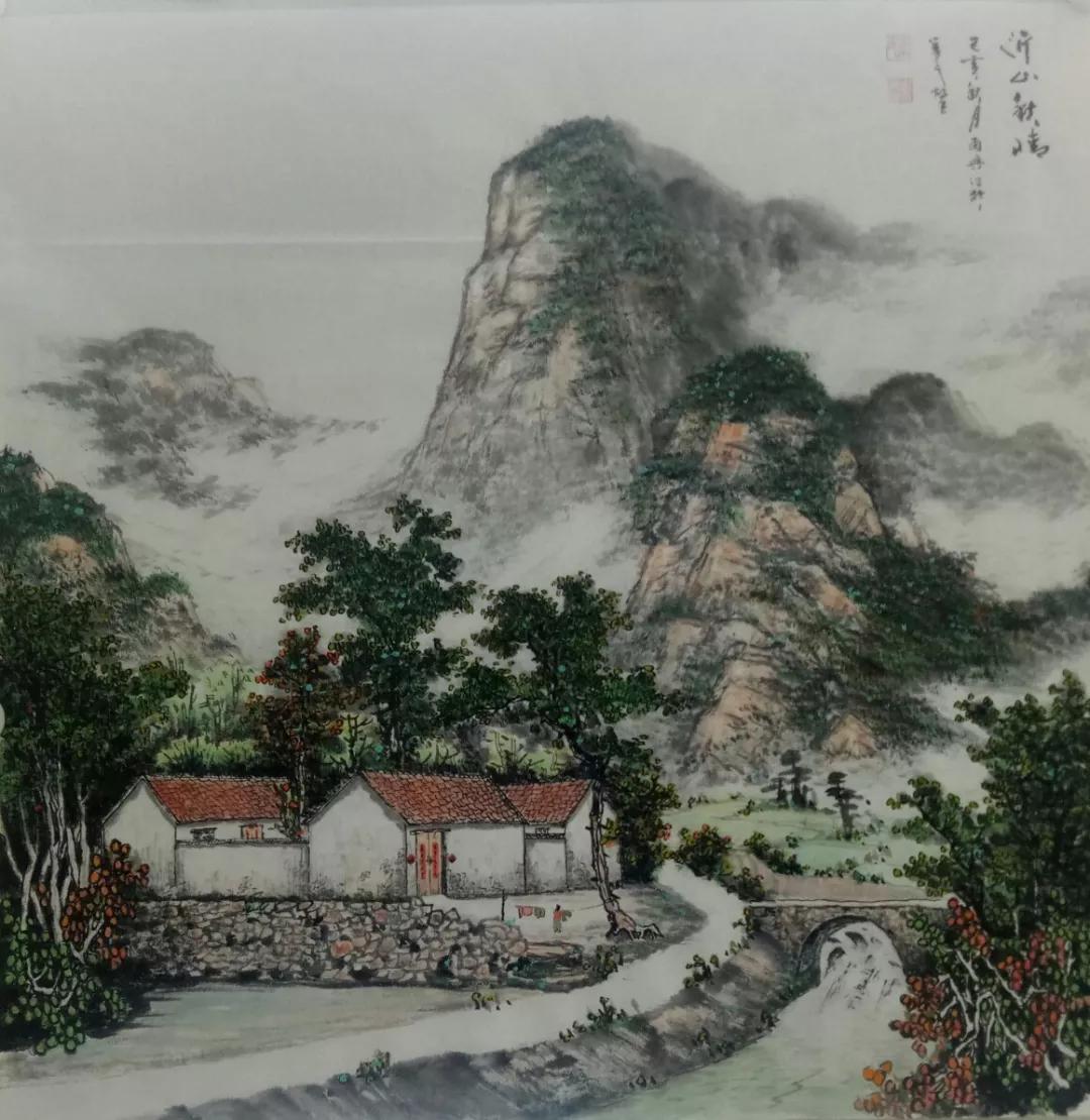 李再兴山水画上的植背放大30倍后,太可怕了