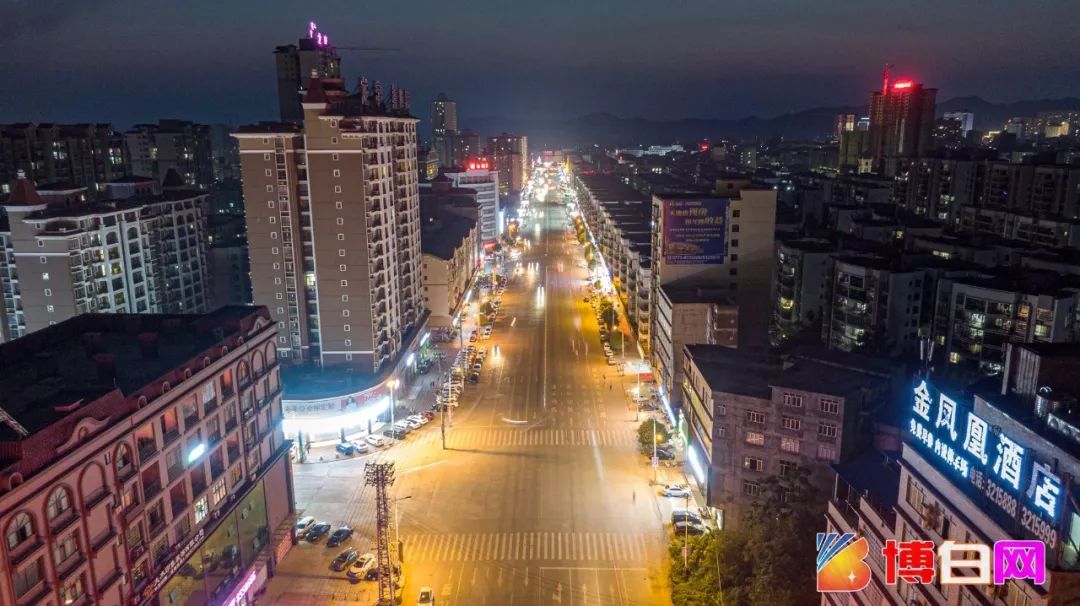 天空之眼瞰博白航拍博白县城夜景看了才知道有多美