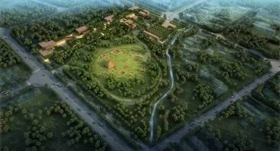 (示意图)姜寨遗址公园6000年历史的母系部落遗址所出土的彩陶描绘着