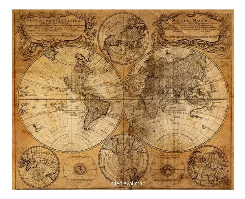 还是中世纪绘制在羊皮纸上较为精致的世界地图,都只是对客观事实的