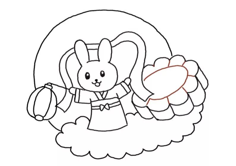 嫦娥抱玉兔简笔画图片