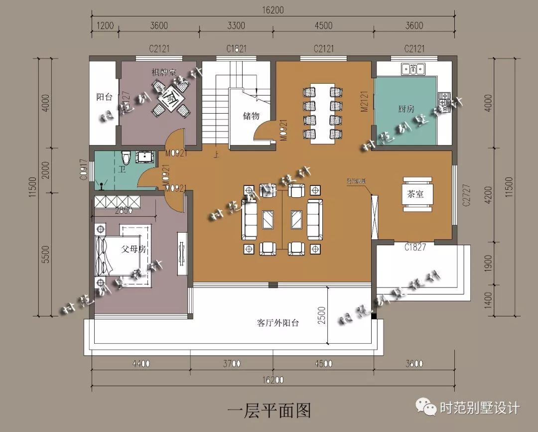 帶娛樂室和茶室的三層現代別墅多臥室適合四世同堂農村大家庭