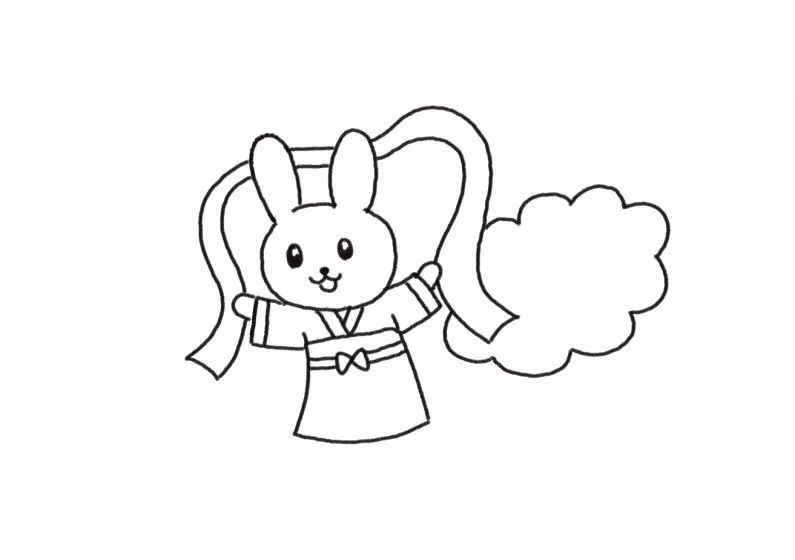 中秋节兔子简笔画嫦娥图片