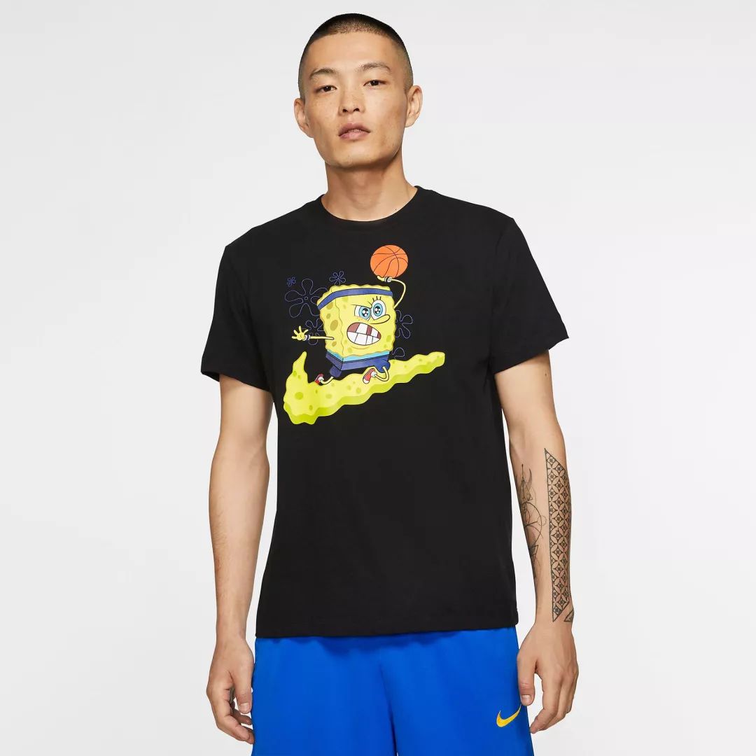bt限量发售海绵宝宝联名nikekyriespongebobtshirt