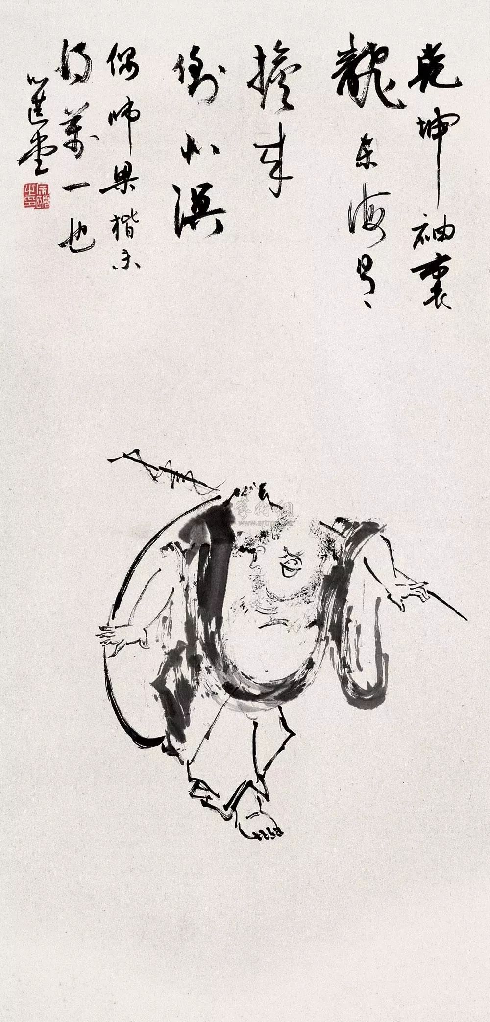 大师笔下的布袋和尚大肚能容天下事