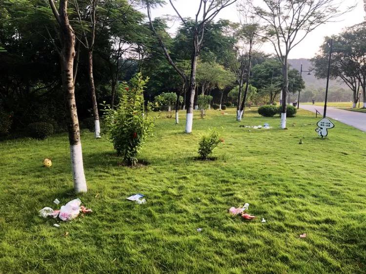 今年中秋,百色半岛公园"又"伤了!_垃圾