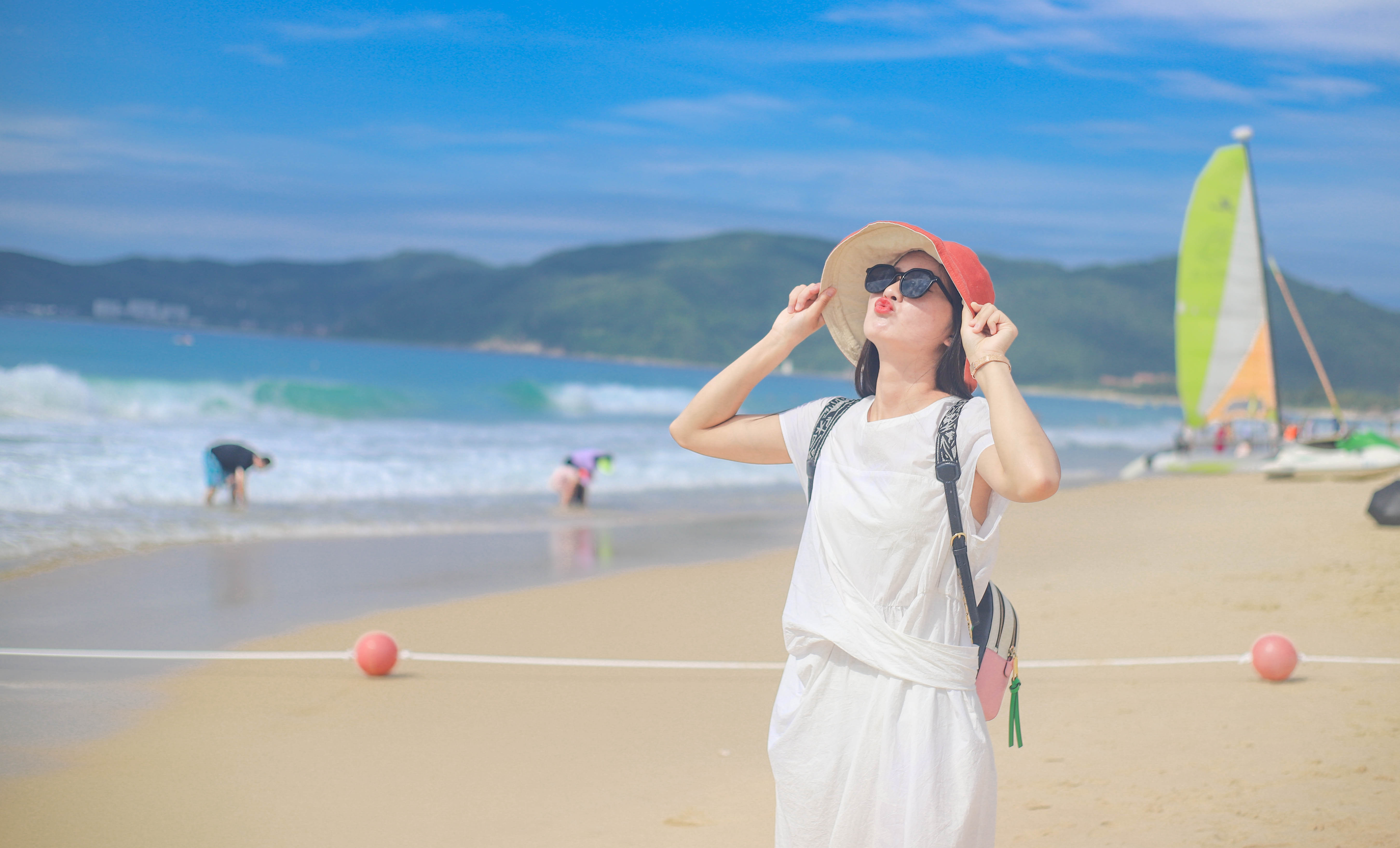 原创海南最原生态的海湾堪称天下第一美女游客超级多