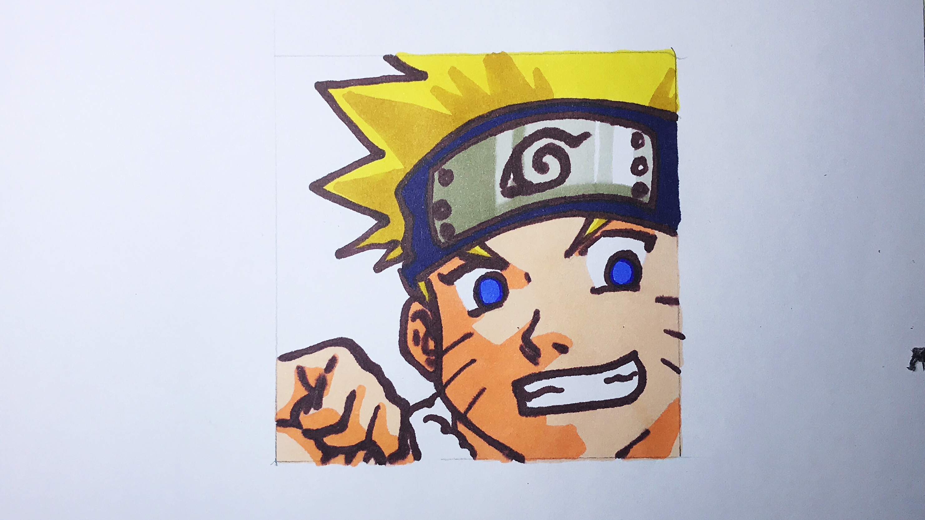 原创一步步教你怎么画火影忍者中的漩涡鸣人超级简单不信来看