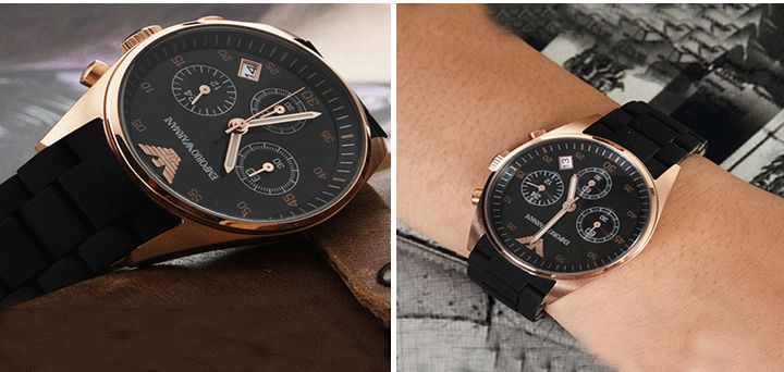 ▼03阿玛尼时尚海军蓝腕表ar11202每个男孩心中都有一个海军梦,每个