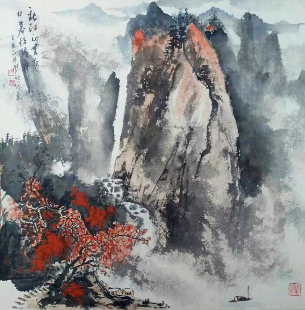 师从于李庚,姚鸣京,王海鲲等导师,研习李家山水之意象,终成今日他颇具