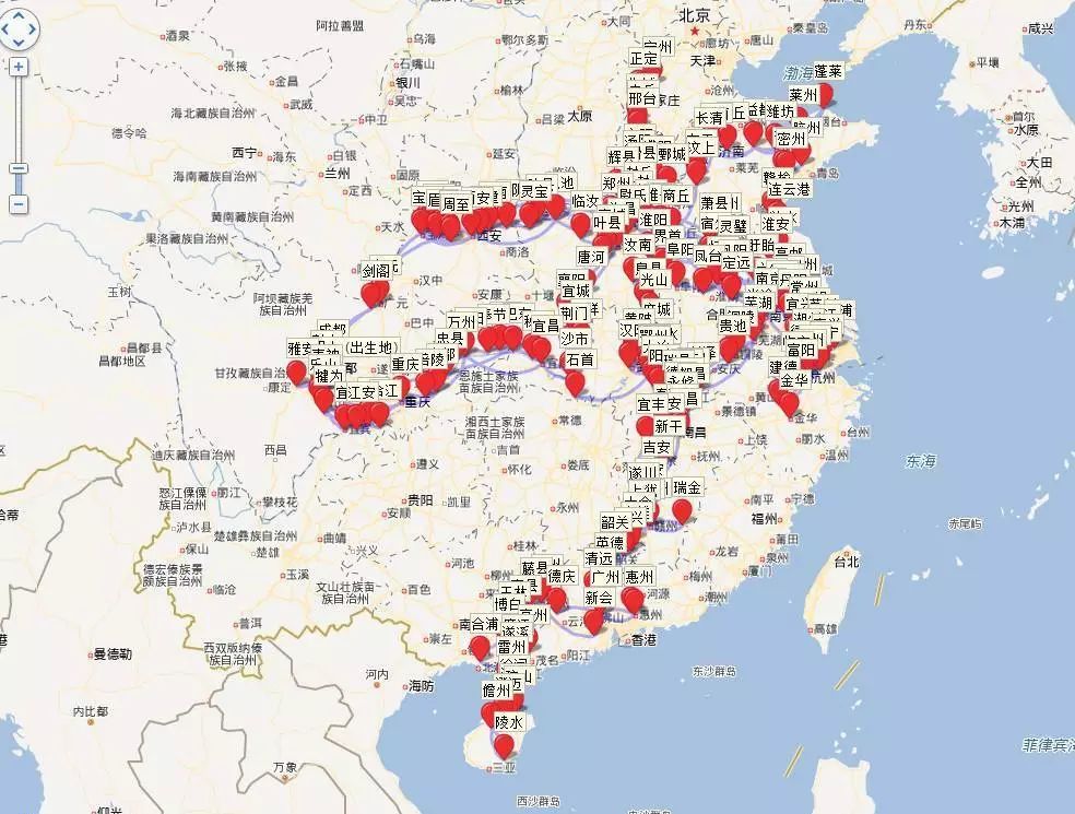 苏轼一生行迹图