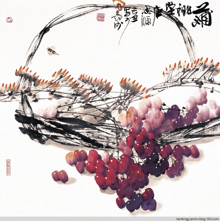 唐思源笔下的葡萄一