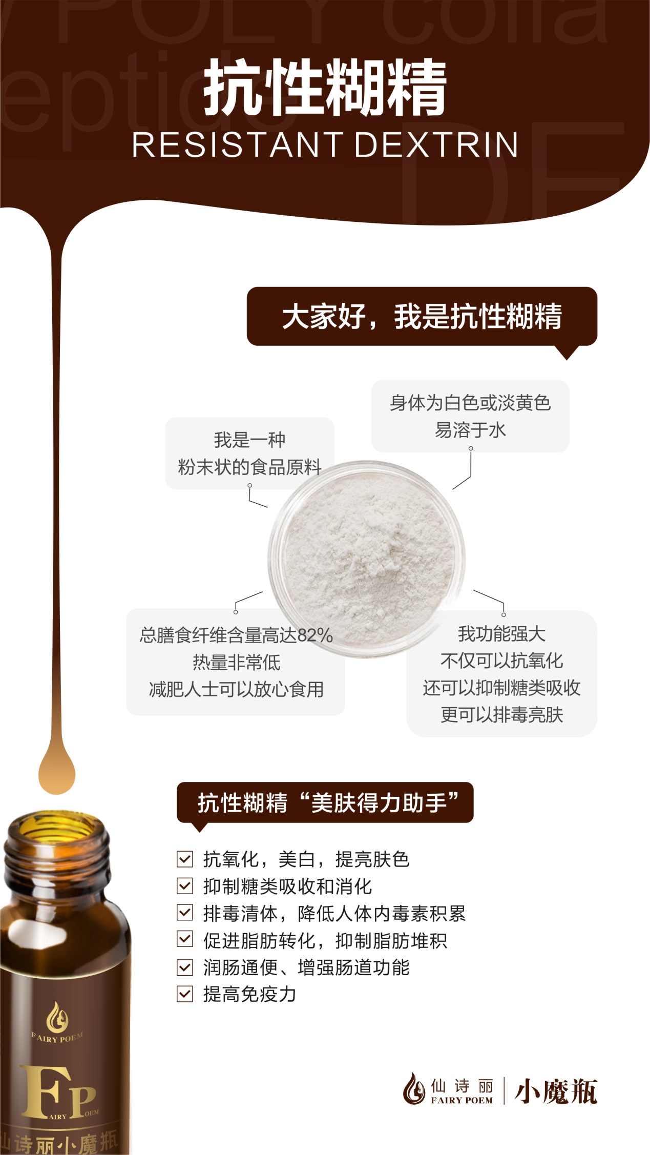 仙诗丽小魔瓶抗糖美肤的得力助手抗性糊精了解一下