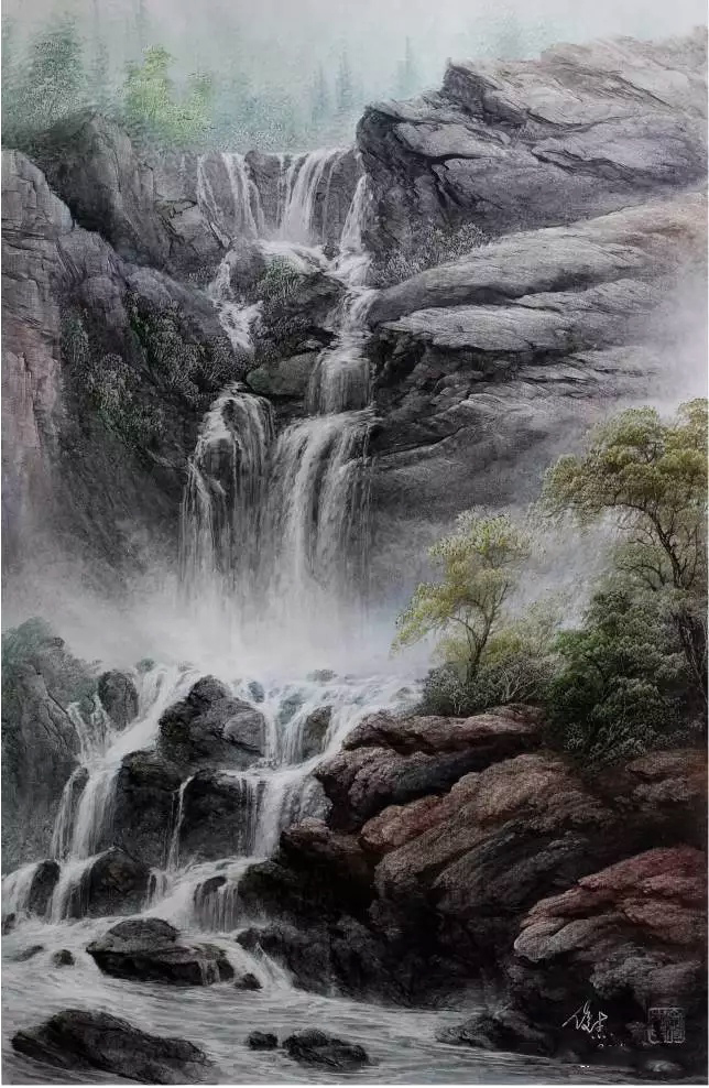 你一定没见过的风景油画刀画画稿