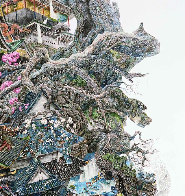 这个日本变态大神画出了史上最牛钢笔画每天几万笔连画一千多天细节