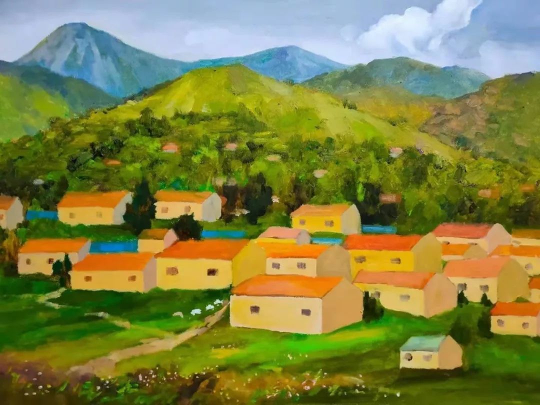 《新农村》尺寸:50x60cm▲《雨后》尺寸:50x60cm▲《雪》尺寸:50x