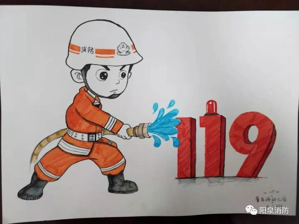 119简易消防画图片图片