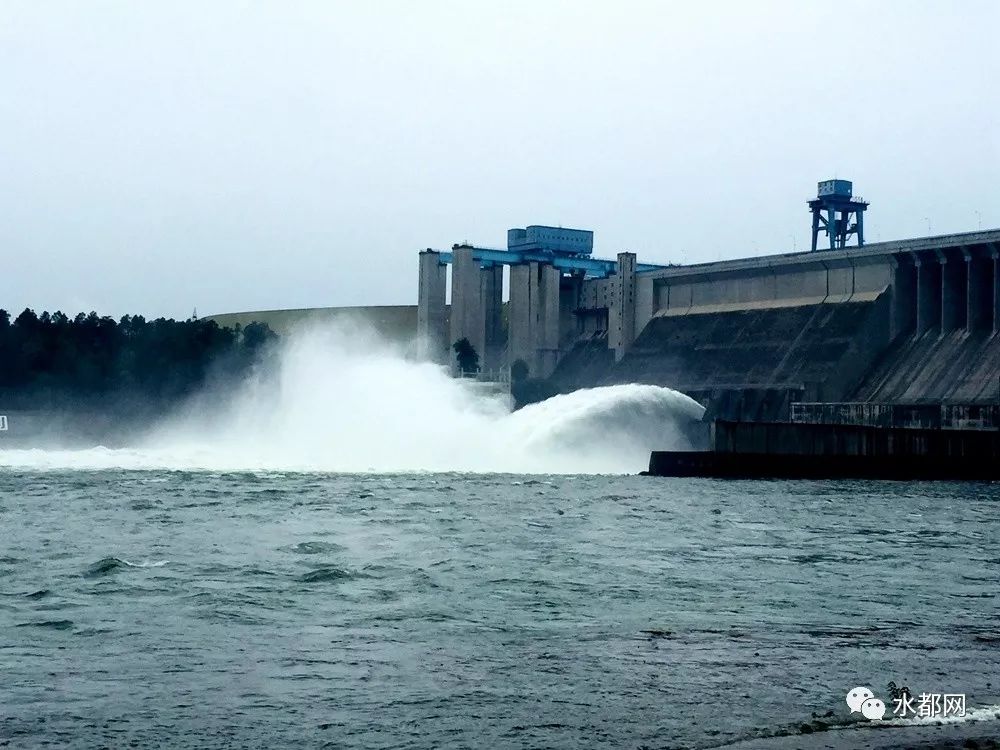 丹江口水库水位16196米大坝开两孔泄洪