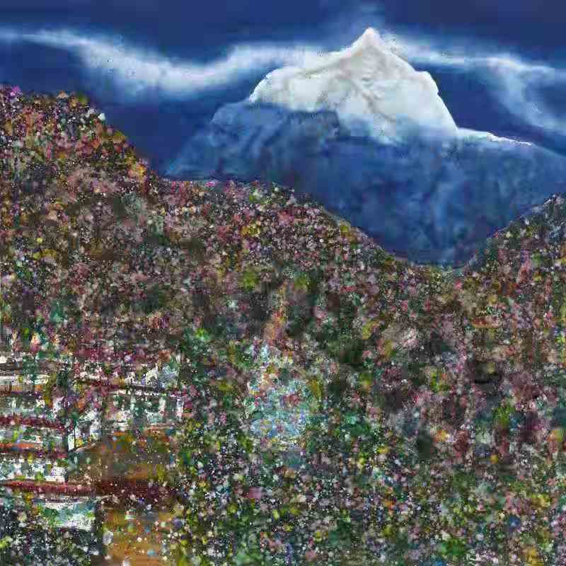 王启胜作品《布达拉宫》100x100cm