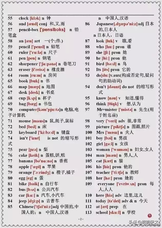 小學到初中涉及的3000個單詞全在這了吃透3年都是高分