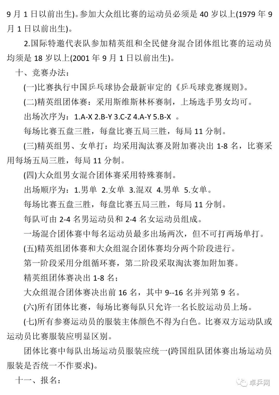 2019一带一路·运河城市国际乒乓球扬州公开赛竞赛规程