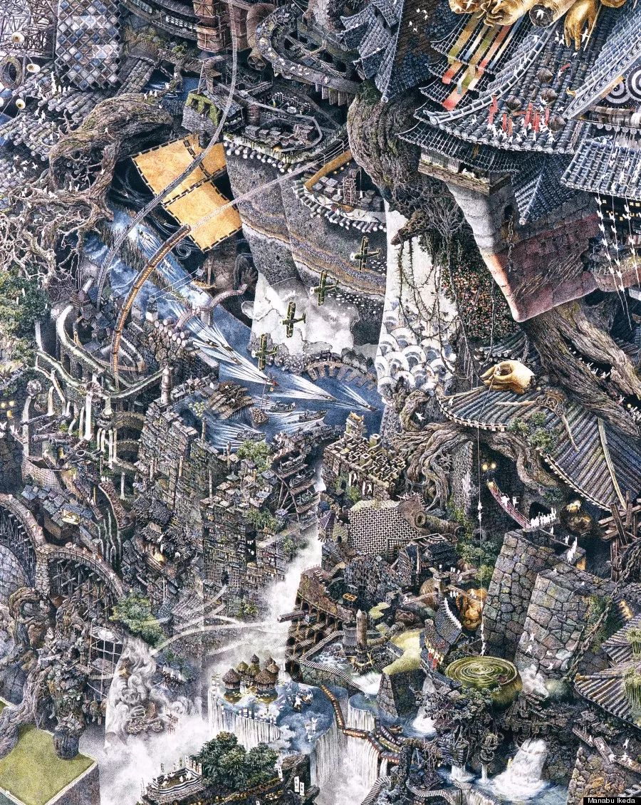 这个日本变态大神画出了史上最牛钢笔画每天几万笔连画一千多天细节