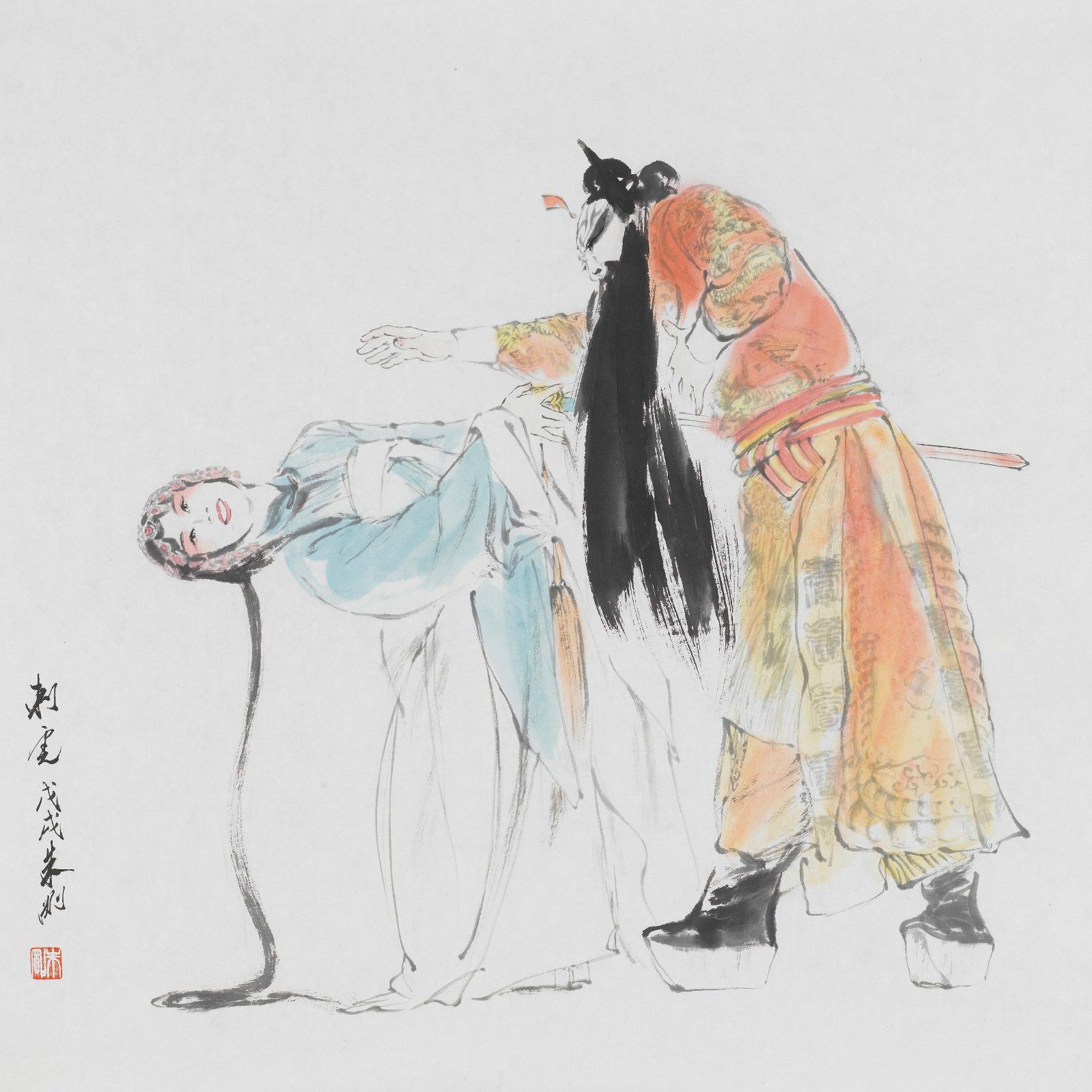 朱刚的水墨戏画在浑朴中显深厚在儒雅中觅洒脱