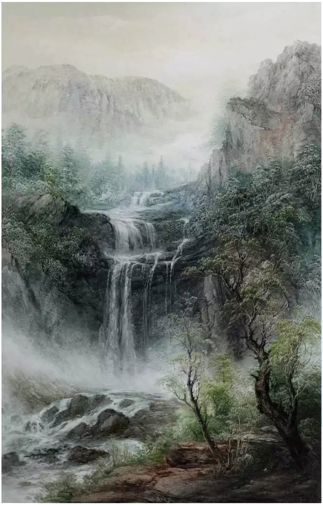 你一定没见过的风景油画刀画画稿!_旷天