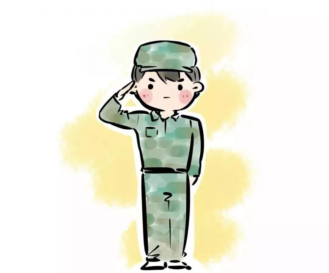 军训漫画手绘图片