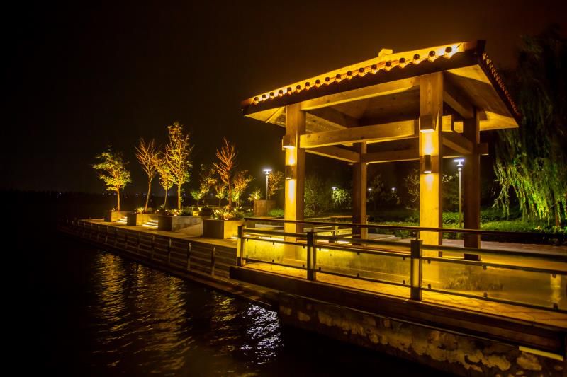 新乡平原湖夜景图片