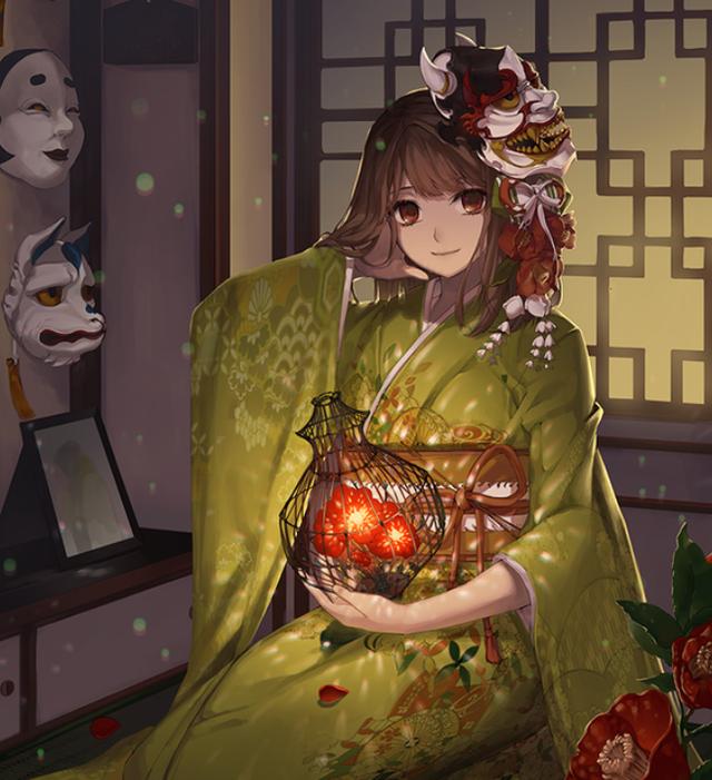 原创二次元和风美图欣赏气质高雅亭亭玉立笑容甜美乐观向上的美少女