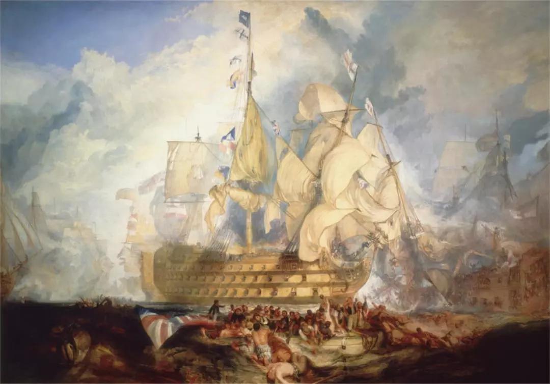 约瑟夫·透纳的画作《特拉法尔加海战》描述的就是这场战役.