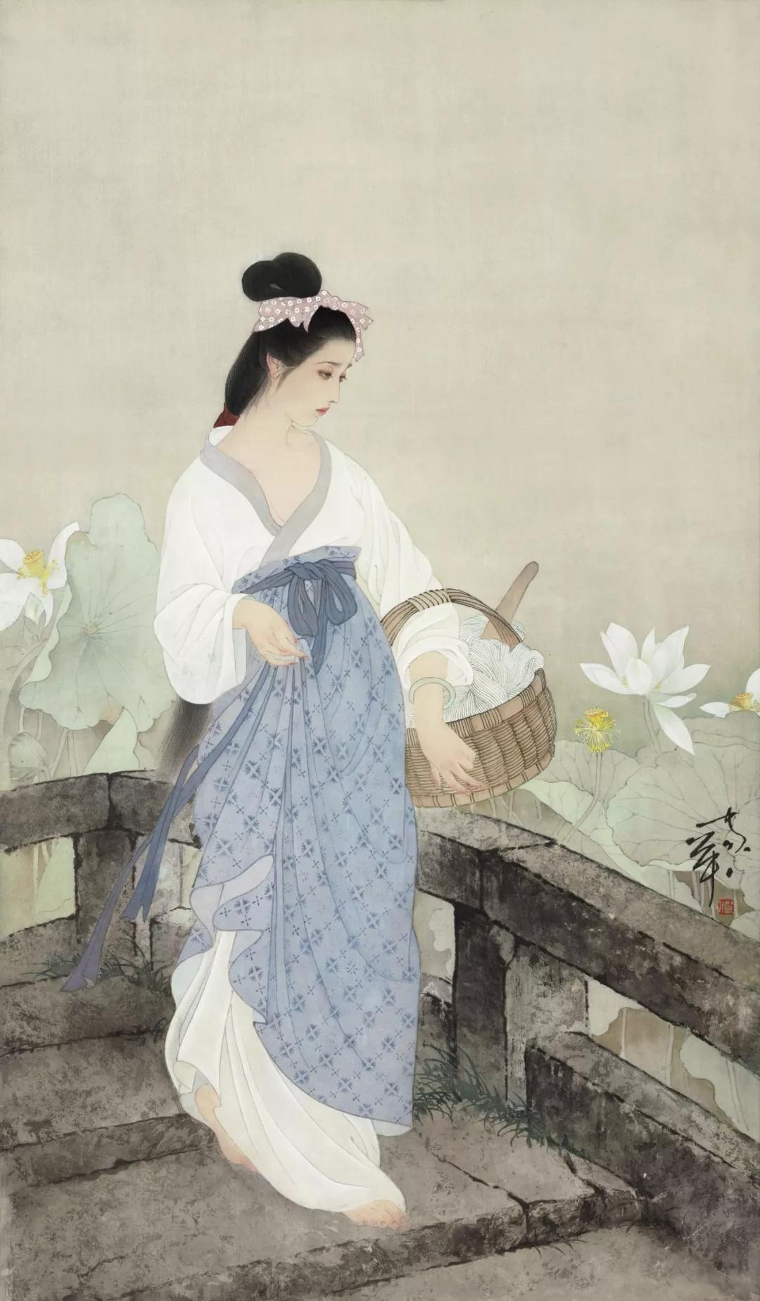 鉴赏当代著名画家何家英笔下的四大美女