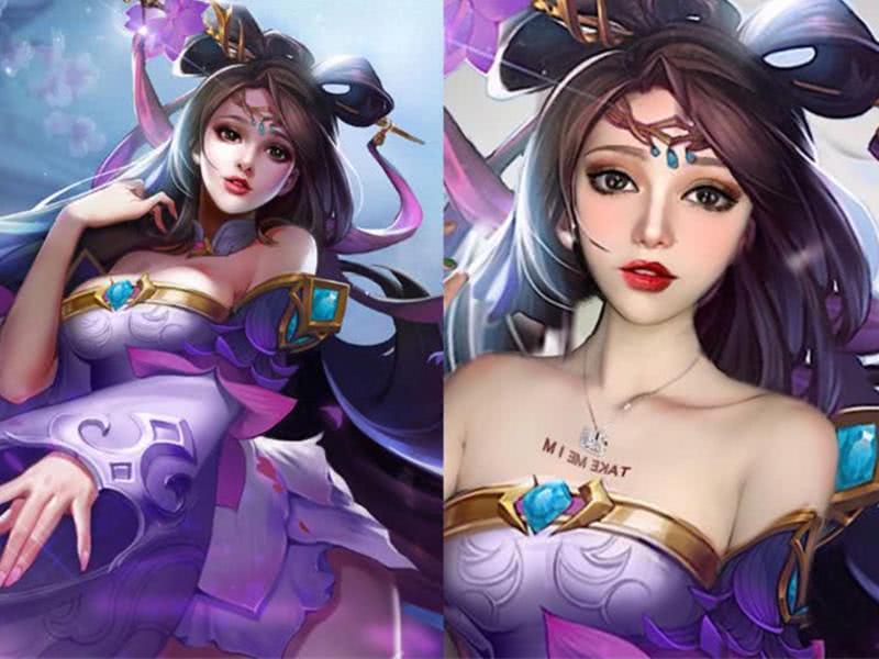 王者:老玩家神级仿妆,露娜高冷,貂蝉美艳,看到最后:简直本人_cos