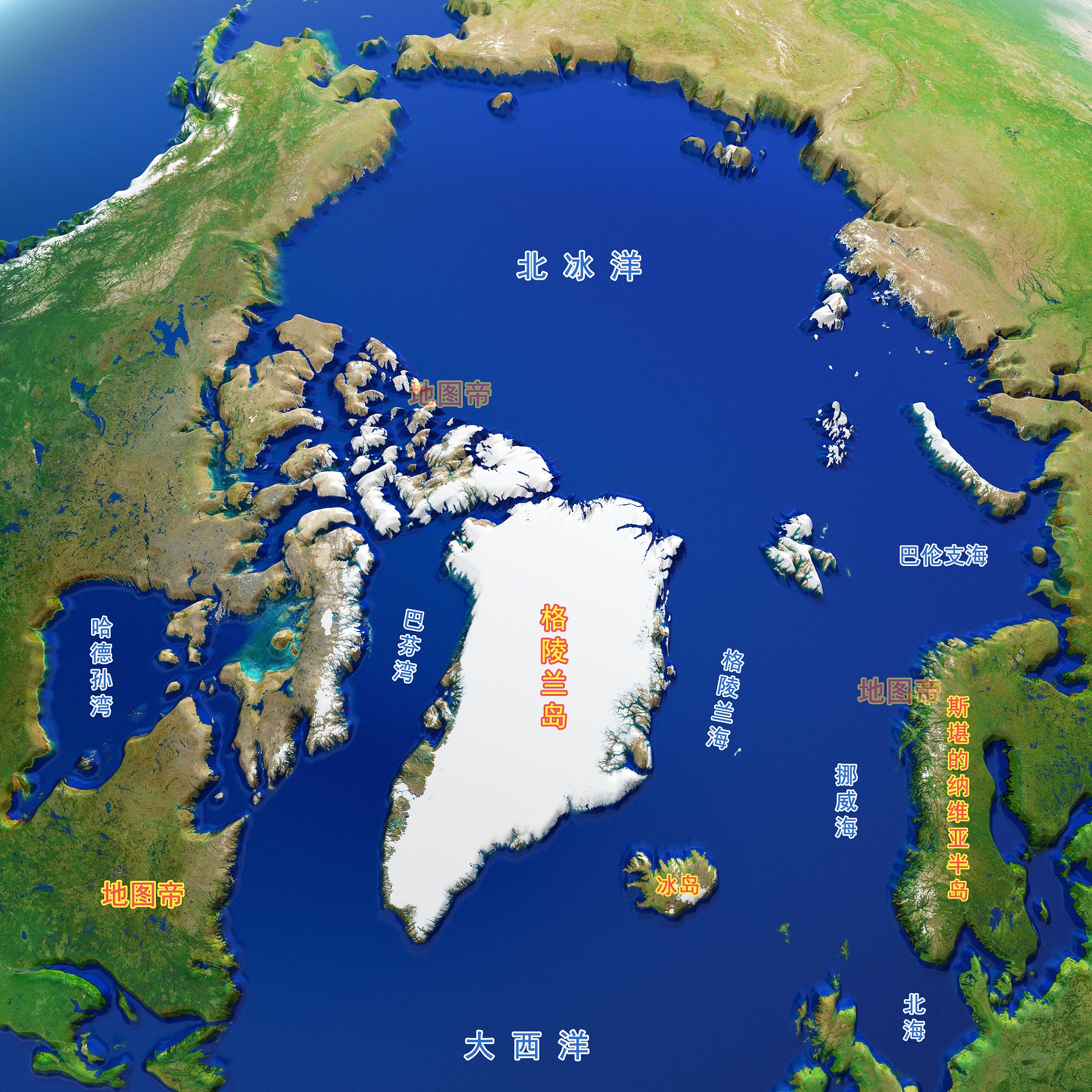格陵兰岛的地理位置图片