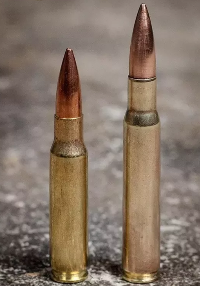 30-06的弹药筒短了不少,但是因为修改了发射药,因此动能和