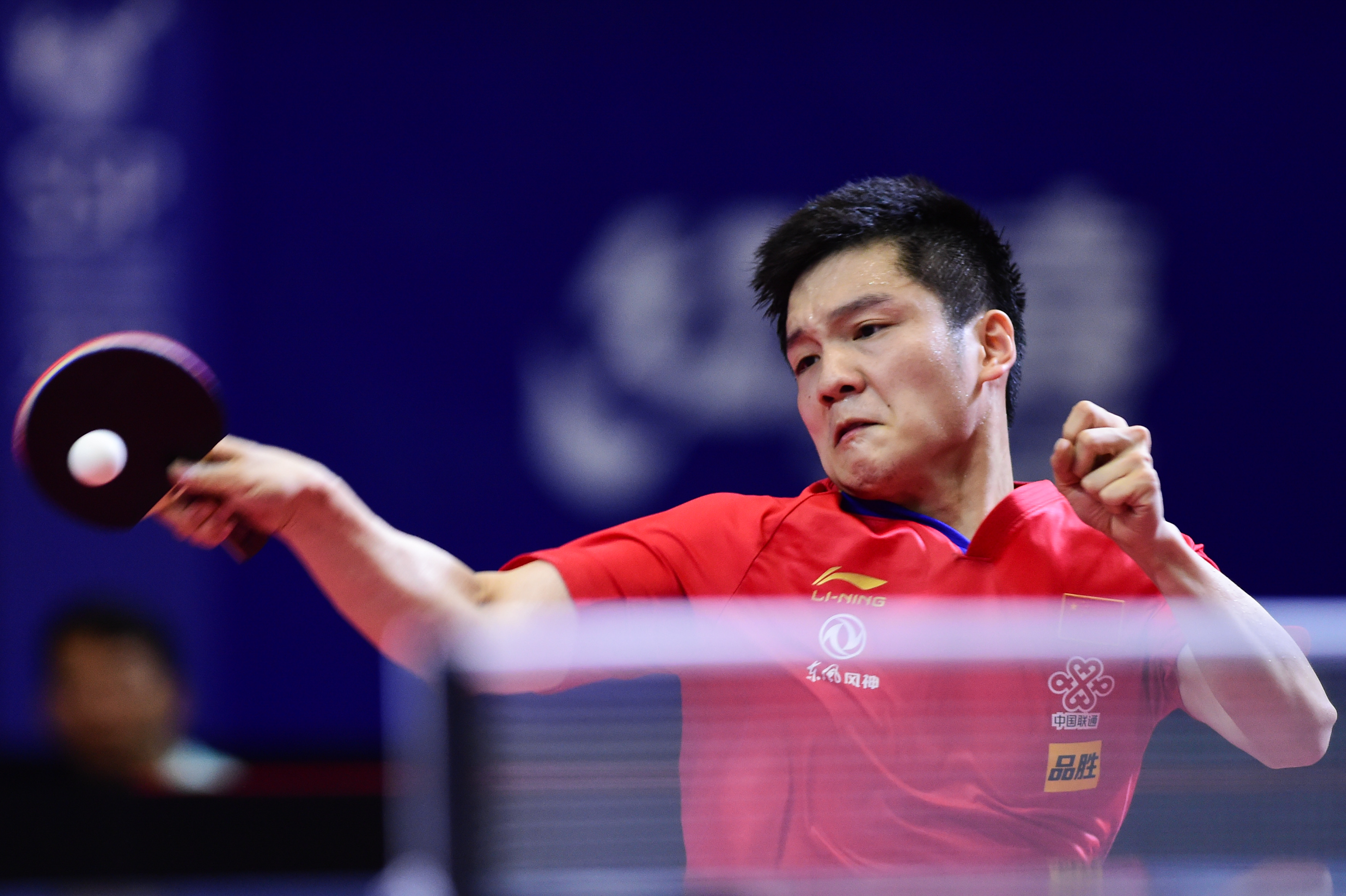 在印度尼西亚日惹举行的2019亚洲乒乓球锦标赛男子团体决赛中,中国队